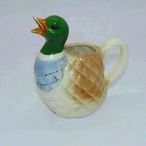 Vintage Norcrest Pitcher Ceramic Duck Figural Figurine 5 1/2" K866 Japan